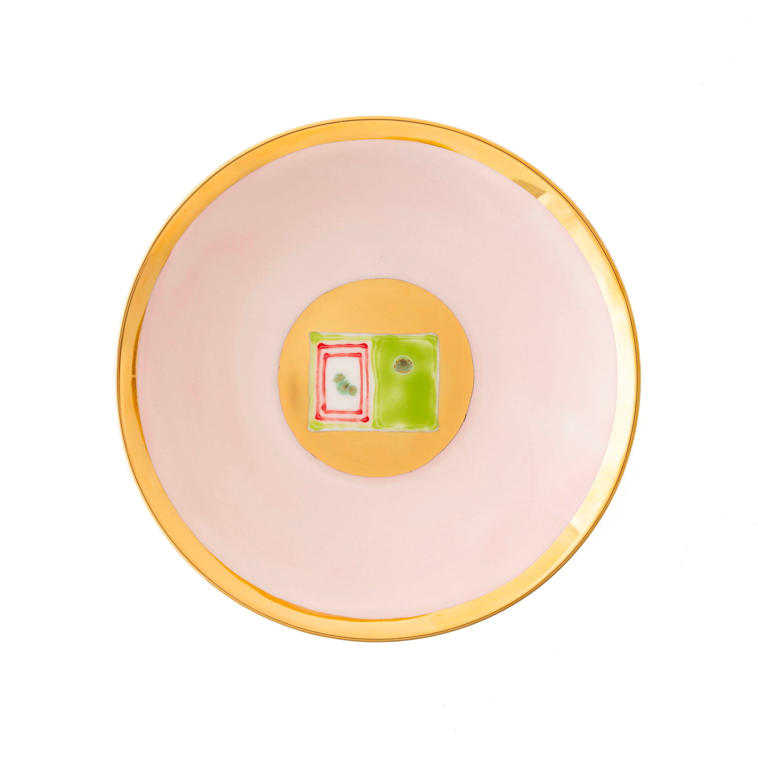 Pink Gold Soup Coupe Plate