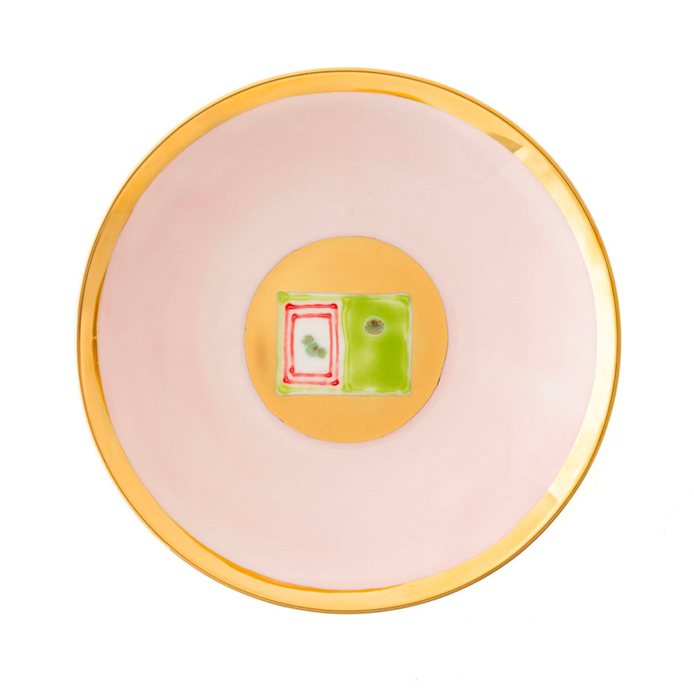 Pink Gold Soup Coupe Plate