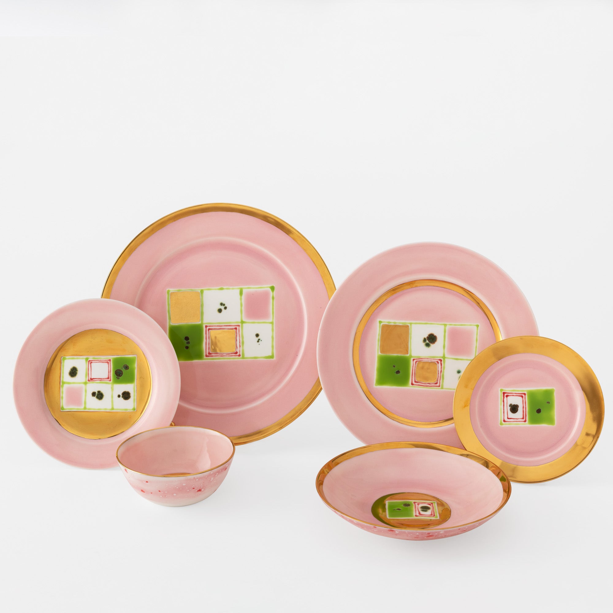 Pink Gold Dinner Set