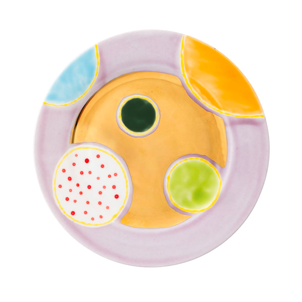 Plum Gold Dessert Rim Plate