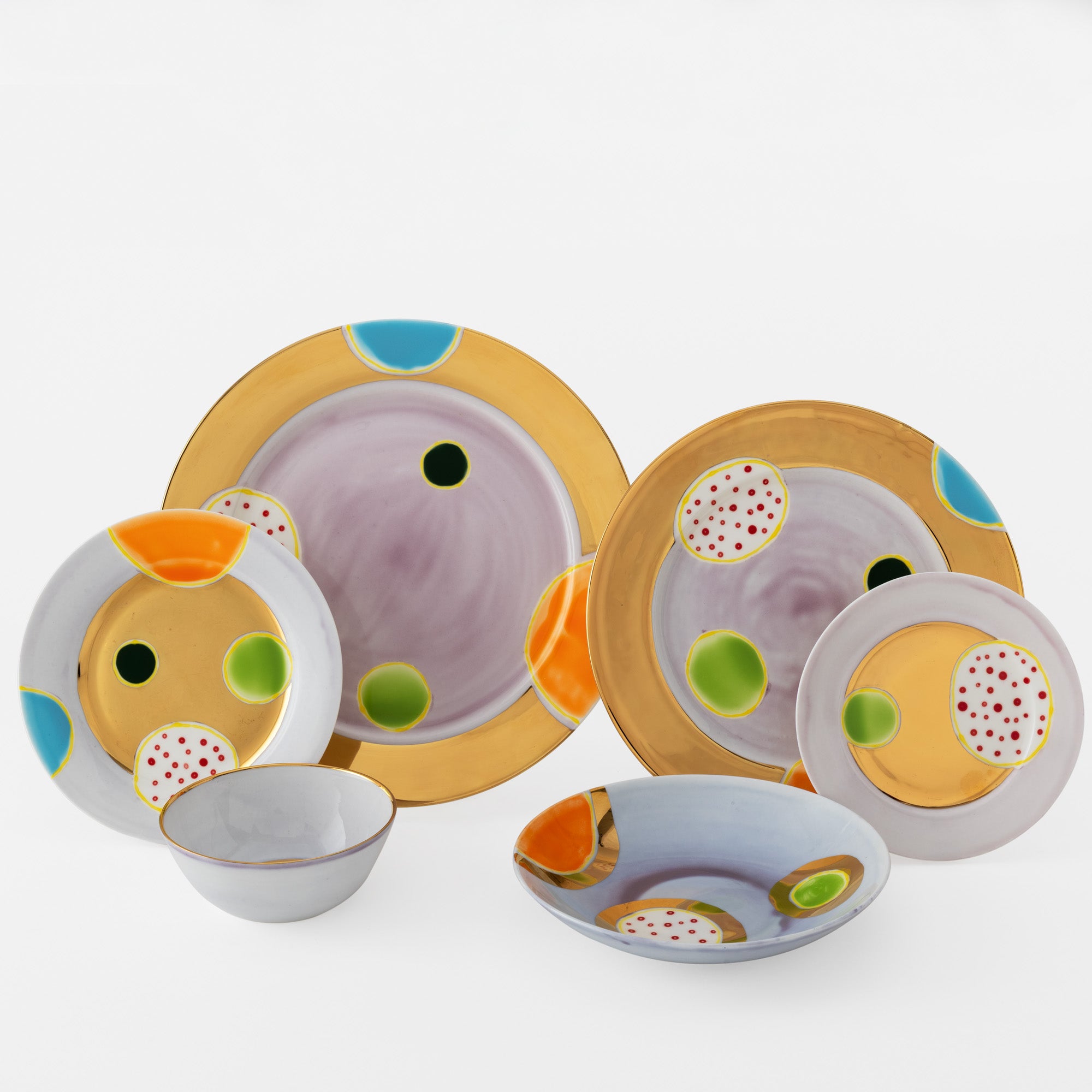 Plum Gold Dinner Set