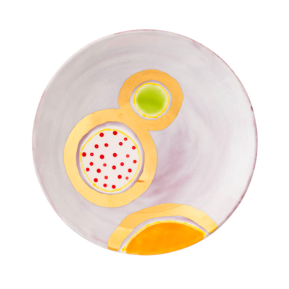 Plum Gold Soup Coupe Plate