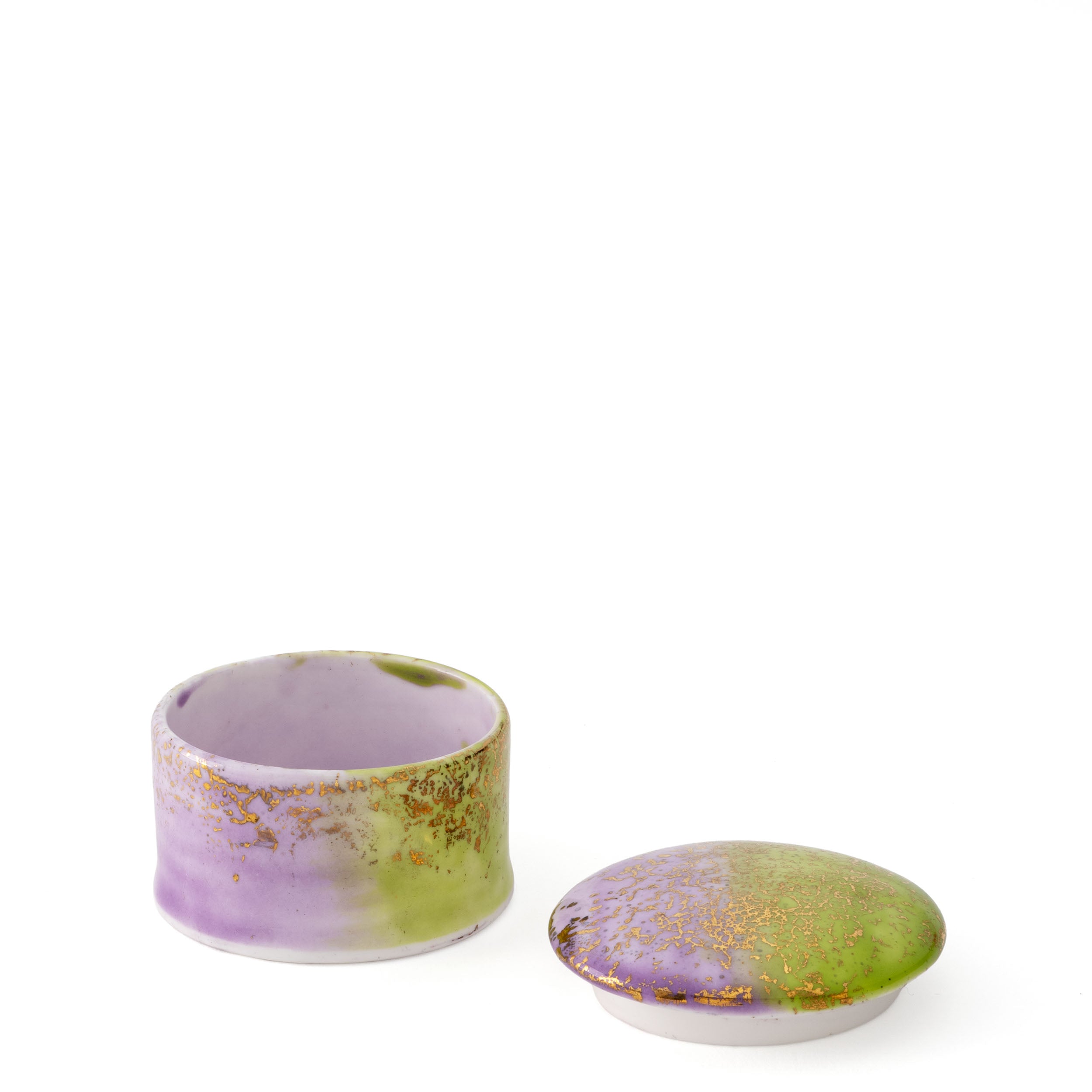 Purple Green Small Round Box