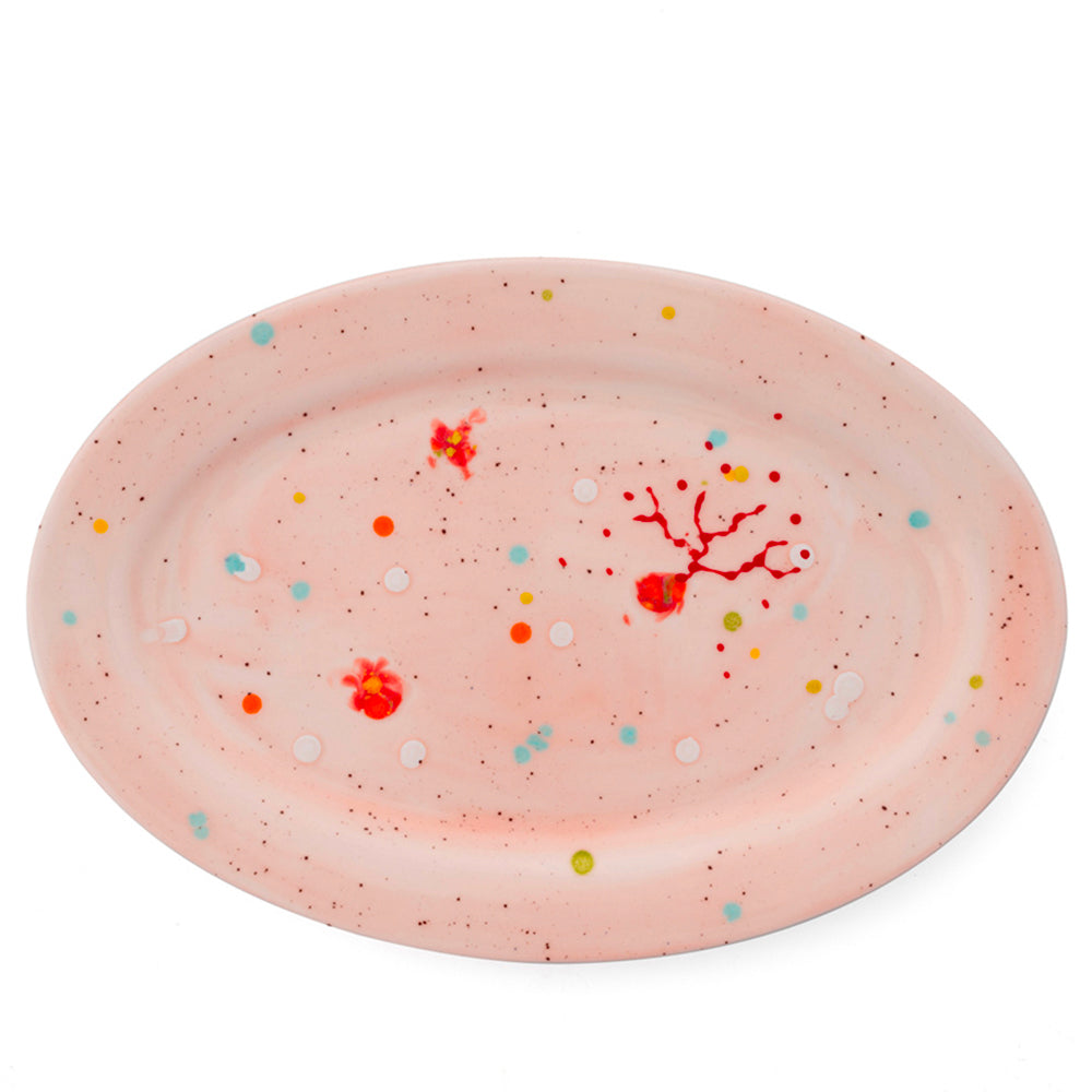 Seabed Rose Oval Rim Platter