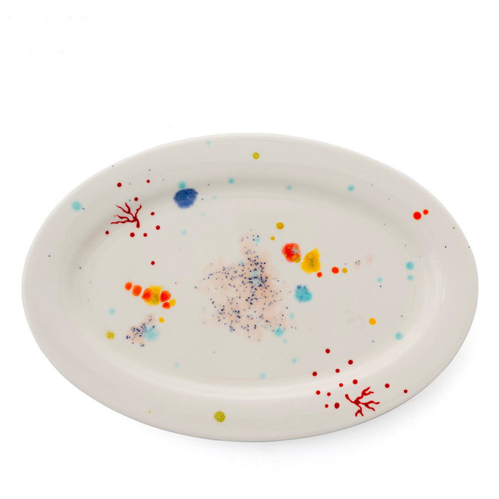 Seabed White Oval Rim Platter
