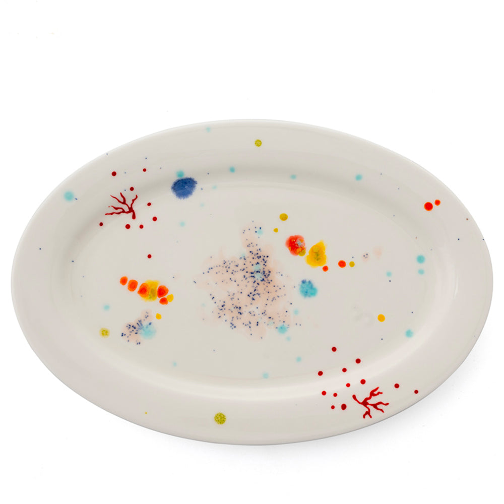 Seabed White Oval Rim Platter