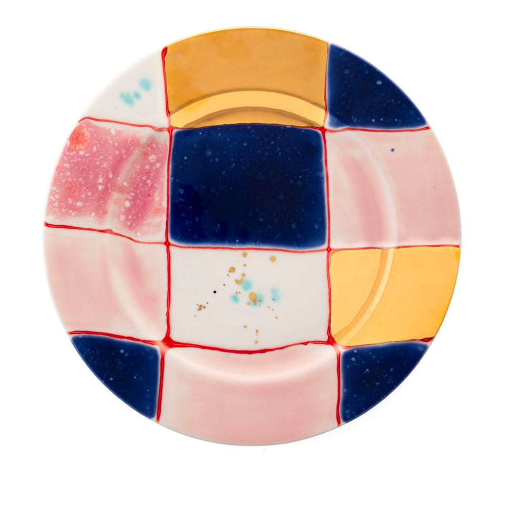 Tartan Gold Dinner Rim Plate
