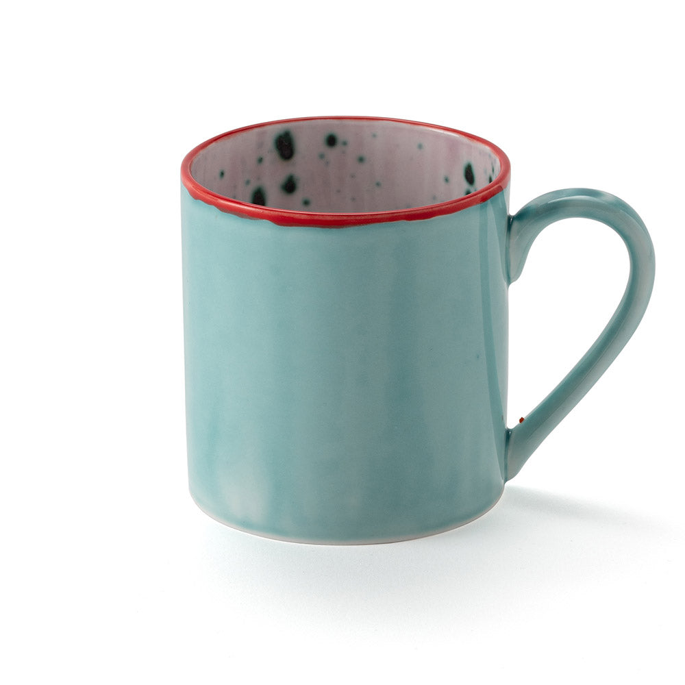 Red Rim Aquamarine Large Mug